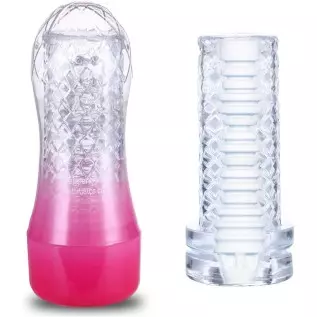 Clear Male Masturbator Cup - Men's Sex Toy for Penis Stimulation Masturbation and Training, Transparent Cock Stroker, Stage 3