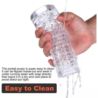 Clear Male Masturbator Cup - Men's Sex Toy for Penis Stimulation Masturbation and Training, Transparent Cock Stroker, Stage 3