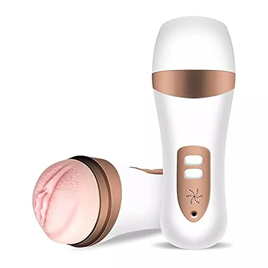 TIMIJOY Male Masturbator,Mens Masturbators Cup with Thrusting Function and Women Groans, Realistic Textured Pocket Vagina,Easy t