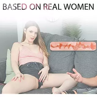 TIMIJOY Male Masturbator,Mens Masturbators Cup with Thrusting Function and Women Groans, Realistic Textured Pocket Vagina,Easy t