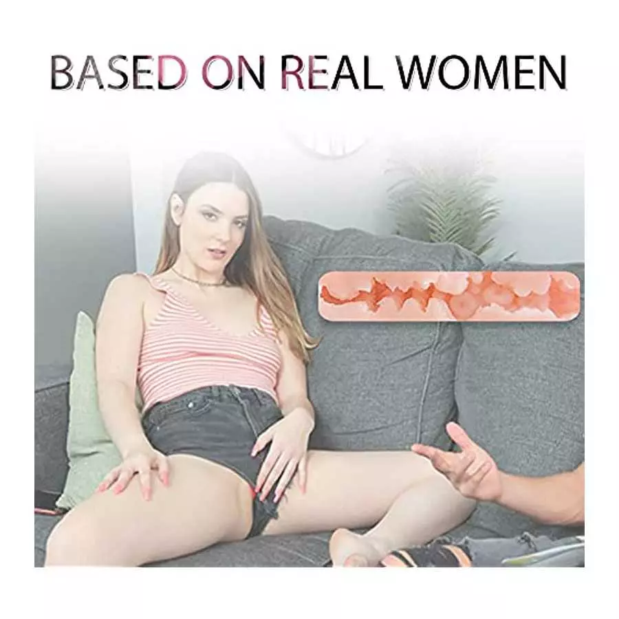 TIMIJOY Male Masturbator,Mens Masturbators Cup with Thrusting Function and Women Groans, Realistic Textured Pocket Vagina,Easy t
