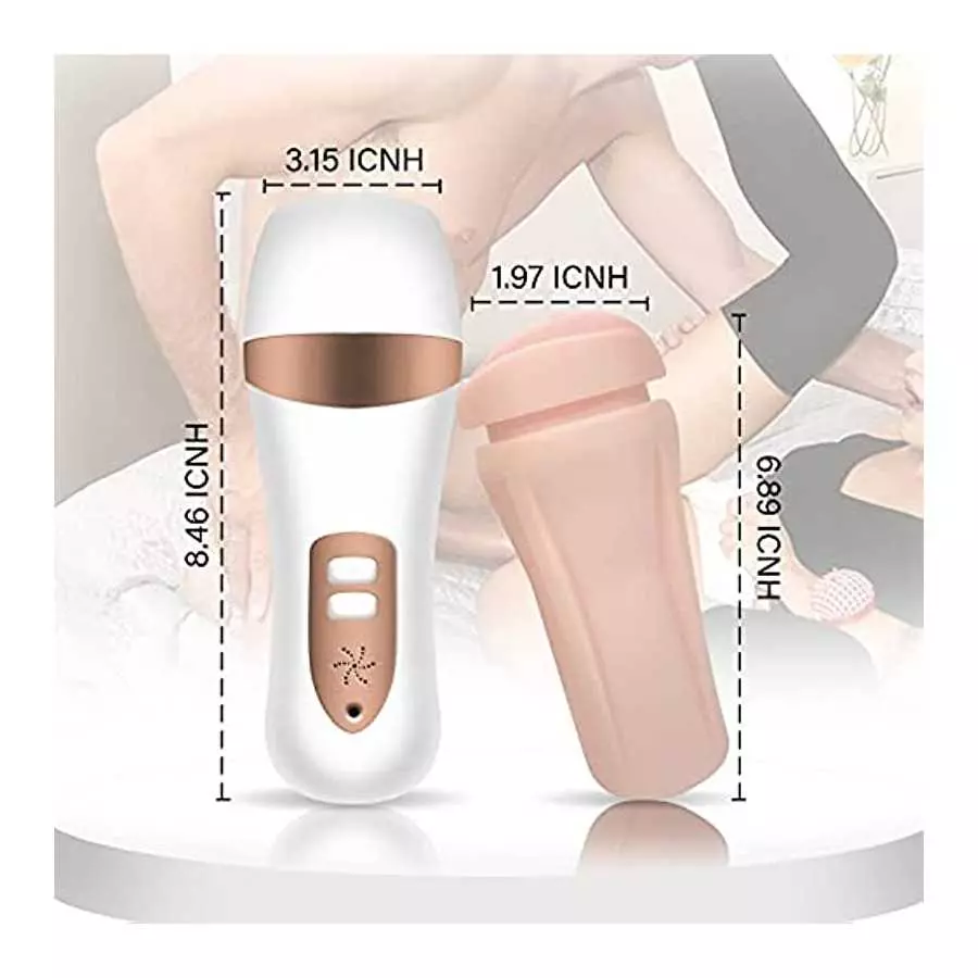 TIMIJOY Male Masturbator,Mens Masturbators Cup with Thrusting Function and Women Groans, Realistic Textured Pocket Vagina,Easy t