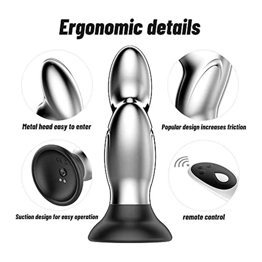 Metal Male Backyard Anal Plug Wireless 10-Frequency Vibration Prostate Massager Adult Sex Toys Male and Female masturbator Sex T