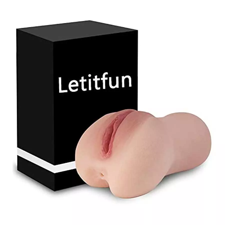 Letitfun 1.76LB Male Masturbator 2 in 1 Sex Toy Realistic Textured Pocket Vagina,Realistic Pocket Pussy Portable Male Masturbato