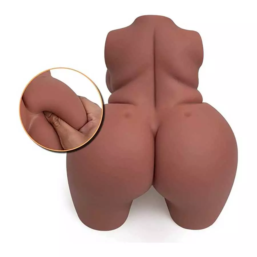 Wheat Skin Male Masturbators Female Torso Sex Doll with Fat Butt Ass and Big Breasts,Sex Love Doll with Pocket Pussy Vaginal Ana
