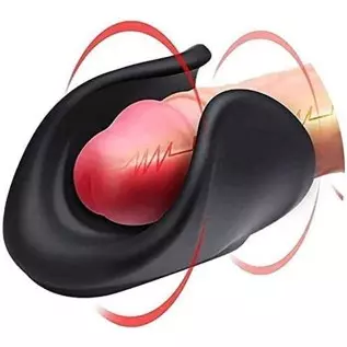 Vibrating Male Masturbator Penis Vibrator, Glans Training Tool Cock Ring Vibrator Glans Stimulator, with 10 Vibration Modes, Sti