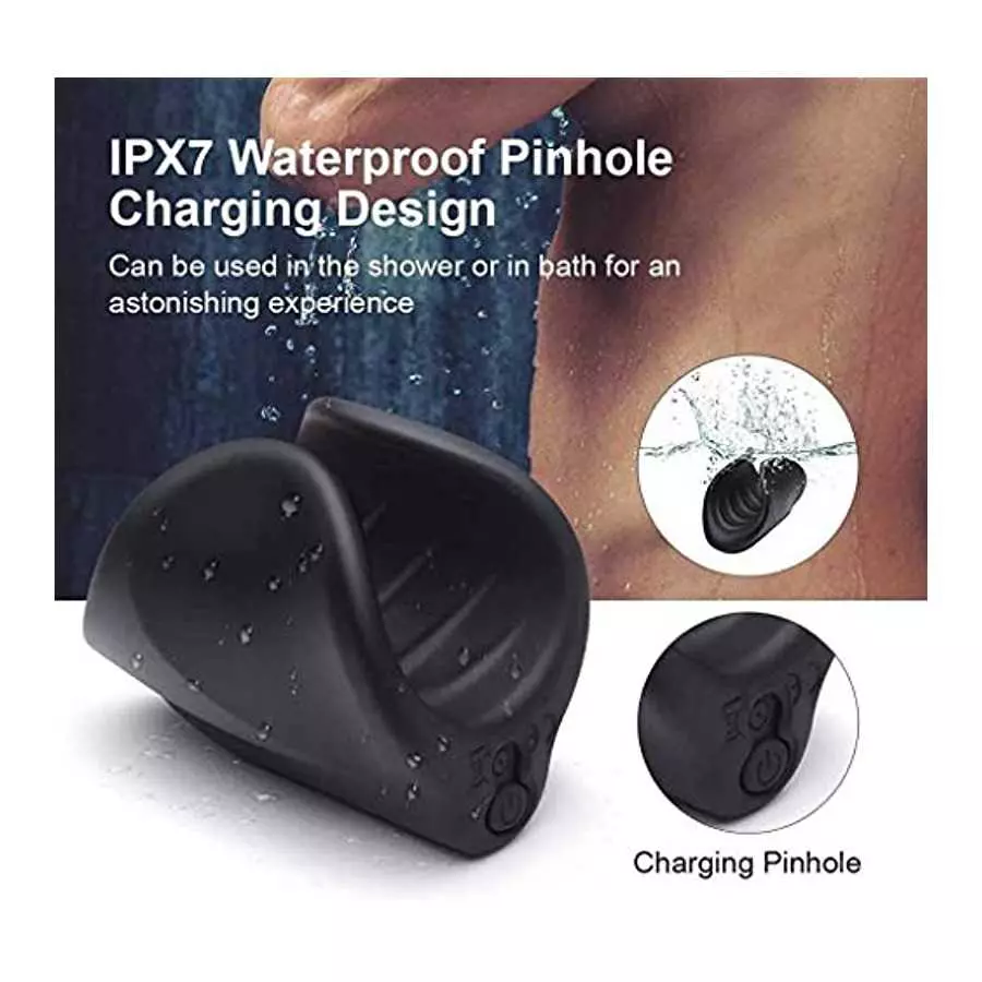 Vibrating Male Masturbator Penis Vibrator, Glans Training Tool Cock Ring Vibrator Glans Stimulator, with 10 Vibration Modes, Sti