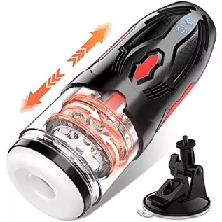 Automatic Male Masturbators Cup with 7 Thrusting & Rotating Modes, Ultra Quiet Hands Free Electric Pocket Pussy 3D Realistic Tex