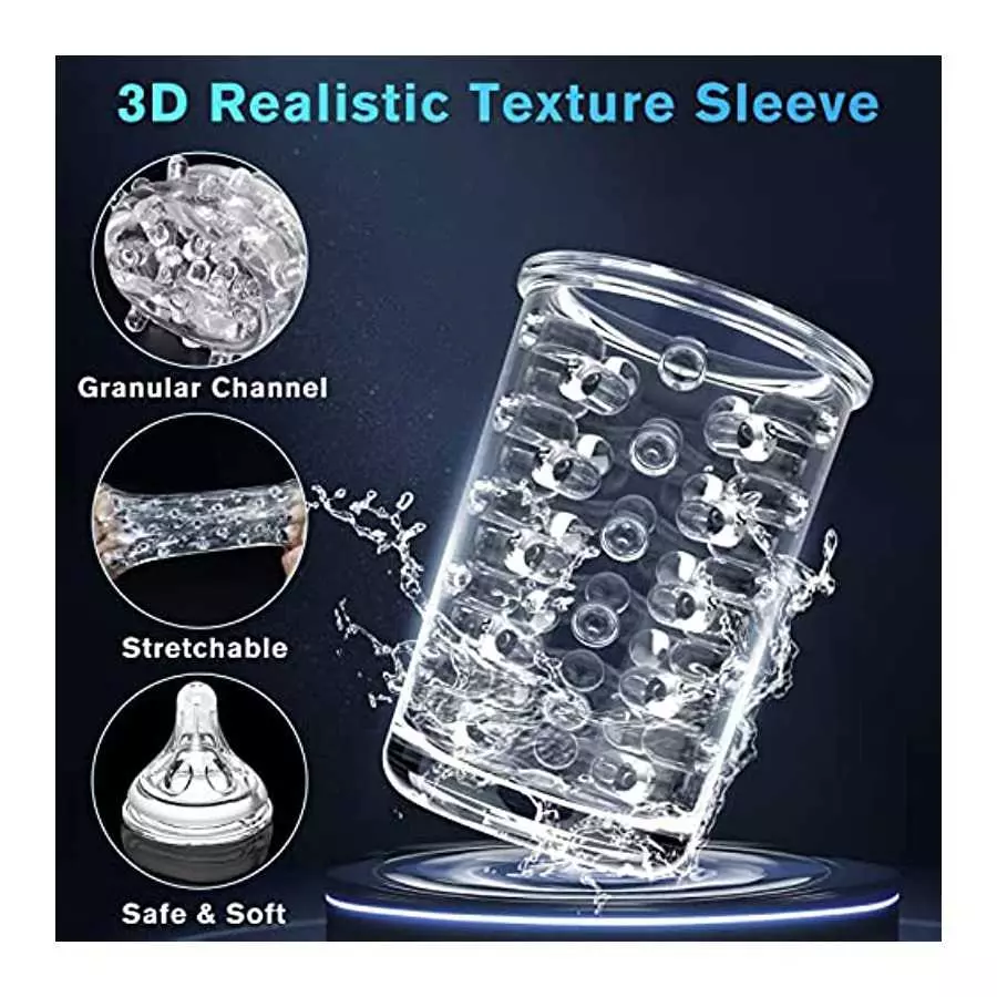 Automatic Male Masturbators Cup with 7 Thrusting & Rotating Modes, Ultra Quiet Hands Free Electric Pocket Pussy 3D Realistic Tex