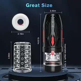 Automatic Male Masturbators Cup with 7 Thrusting & Rotating Modes, Ultra Quiet Hands Free Electric Pocket Pussy 3D Realistic Tex