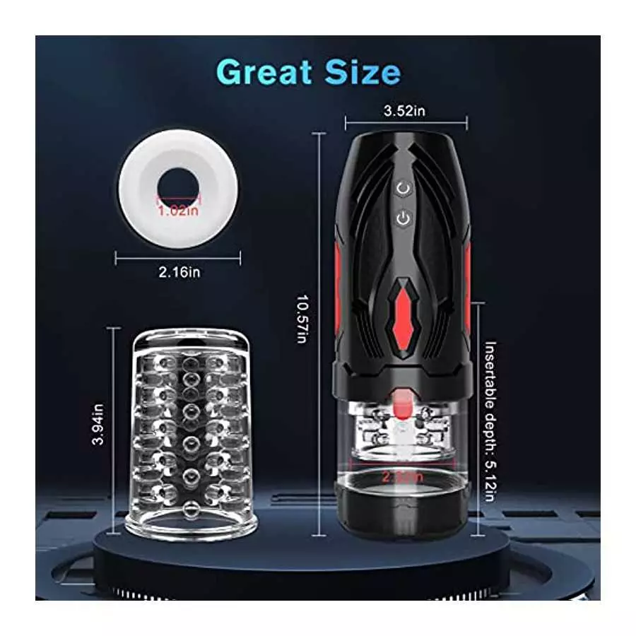 Automatic Male Masturbators Cup with 7 Thrusting & Rotating Modes, Ultra Quiet Hands Free Electric Pocket Pussy 3D Realistic Tex