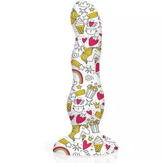 Sexy Gift Set Bundle of Cupcakes and Unicorns, Curvy, Silicone Dildo and Icon Brands Vibrating Sextenders, Nubbed