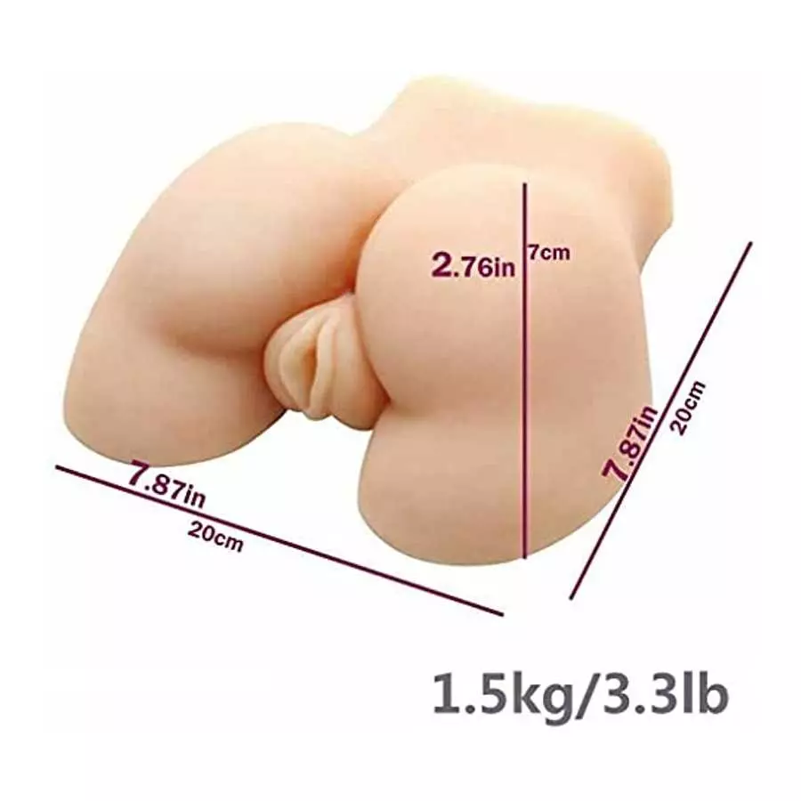 Daomo Mini Size Sex Toy Male Masturbator Lifelike Sex Doll with Vaginal and Anal Tunnels,Adult Love Dolls for Man Orgasm, 3.3LB