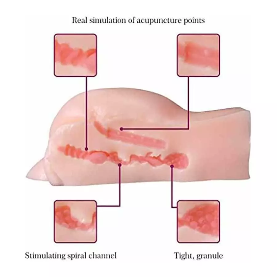 Daomo Mini Size Sex Toy Male Masturbator Lifelike Sex Doll with Vaginal and Anal Tunnels,Adult Love Dolls for Man Orgasm, 3.3LB