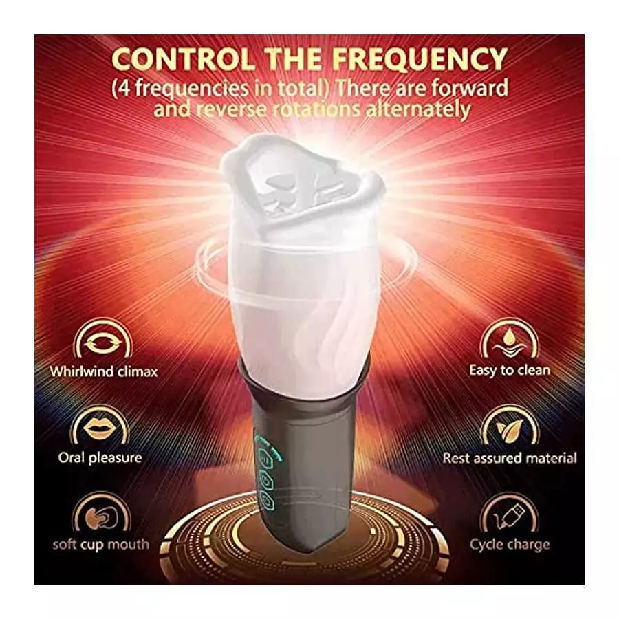 Powerful Male Masturbator with 10 Powerful Rotating Patterns - Blowjob Male Stroker, Realistic Pocket Pussy, Adult Oral Male Sex