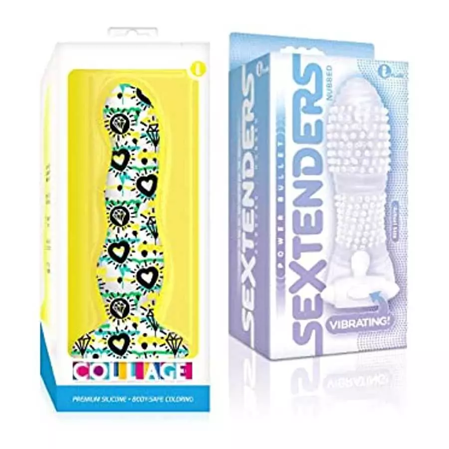 Sexy Gift Set Bundle of Diamonds and Hearts, Curvy, Silicone Dildo and Icon Brands Vibrating Sextenders, Nubbed Sexy Gift Set Bundle of Diamonds and Hearts, Curvy, Silicone Dildo and Icon Brands Vibrating Sextenders, Nubbed