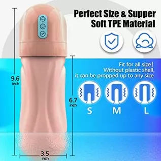Automatic Male Masturbator, Sex Toys for Men 10 Vibrating & 5 Sucking Masturbators Cup with 3D Realistic Textured Adult Sex Toys