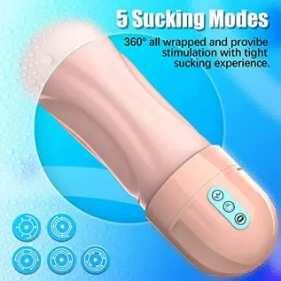 Automatic Male Masturbator, Sex Toys for Men 10 Vibrating & 5 Sucking Masturbators Cup with 3D Realistic Textured Adult Sex Toys