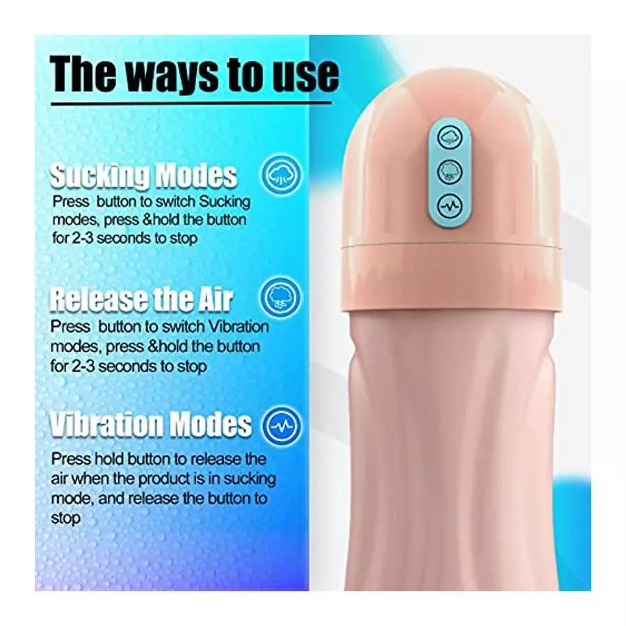 Automatic Male Masturbator, Sex Toys for Men 10 Vibrating & 5 Sucking Masturbators Cup with 3D Realistic Textured Adult Sex Toys