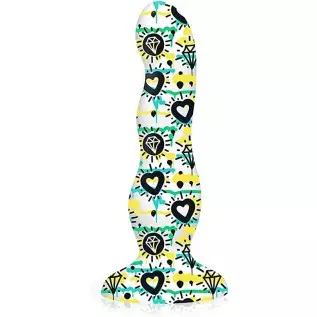 Sexy Gift Set Bundle of Diamonds and Hearts, Curvy, Silicone Dildo and Icon Brands Vibrating Sextenders, Nubbed