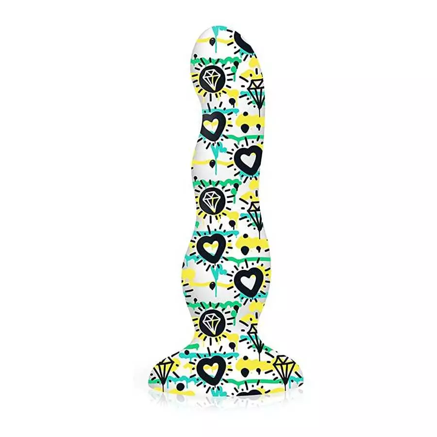 Sexy Gift Set Bundle of Diamonds and Hearts, Curvy, Silicone Dildo and Icon Brands Vibrating Sextenders, Nubbed