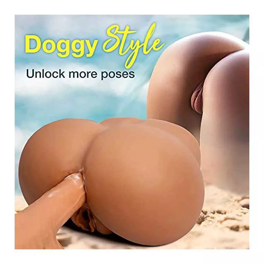 Male Masturbator Realistic Pocket Pussy for Men with Bronzed Skin, 6.4LB Lifelike Sex Doll Silicon Ass Sex Toy with 3D Vagina an