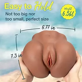 Male Masturbator Realistic Pocket Pussy for Men with Bronzed Skin, 6.4LB Lifelike Sex Doll Silicon Ass Sex Toy with 3D Vagina an