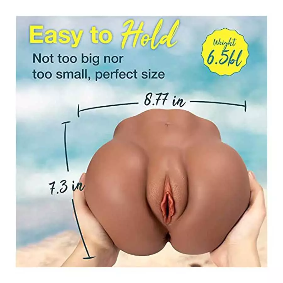Male Masturbator Realistic Pocket Pussy for Men with Bronzed Skin, 6.4LB Lifelike Sex Doll Silicon Ass Sex Toy with 3D Vagina an