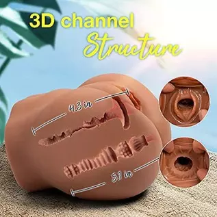 Male Masturbator Realistic Pocket Pussy for Men with Bronzed Skin, 6.4LB Lifelike Sex Doll Silicon Ass Sex Toy with 3D Vagina an