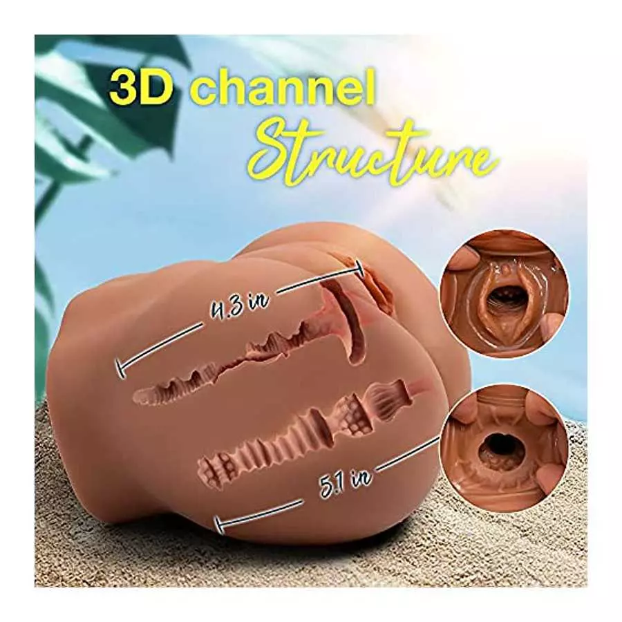 Male Masturbator Realistic Pocket Pussy for Men with Bronzed Skin, 6.4LB Lifelike Sex Doll Silicon Ass Sex Toy with 3D Vagina an