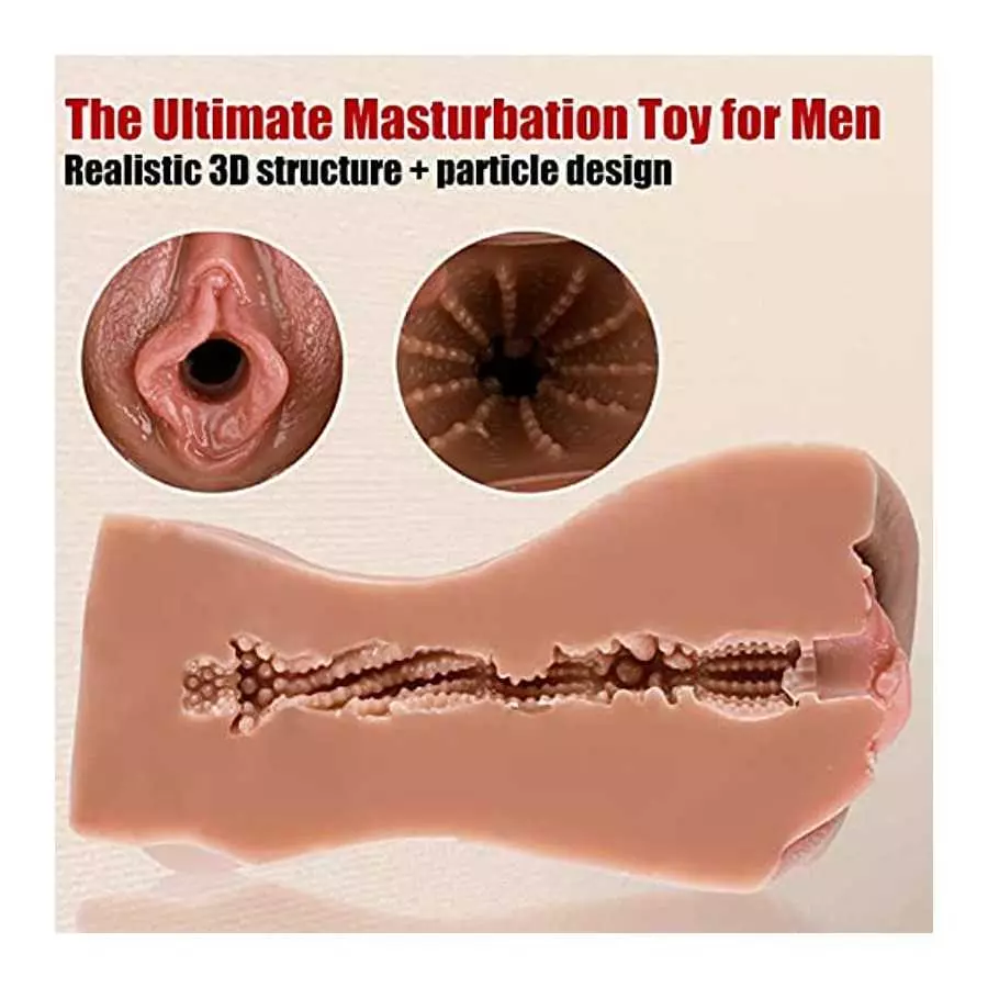 Letitfun 1.58 lb Realistic Male Masturbator Sex Toy Men Masturbator Portable Pocket Pussy, 3D Vaginal Masturbator with Realistic