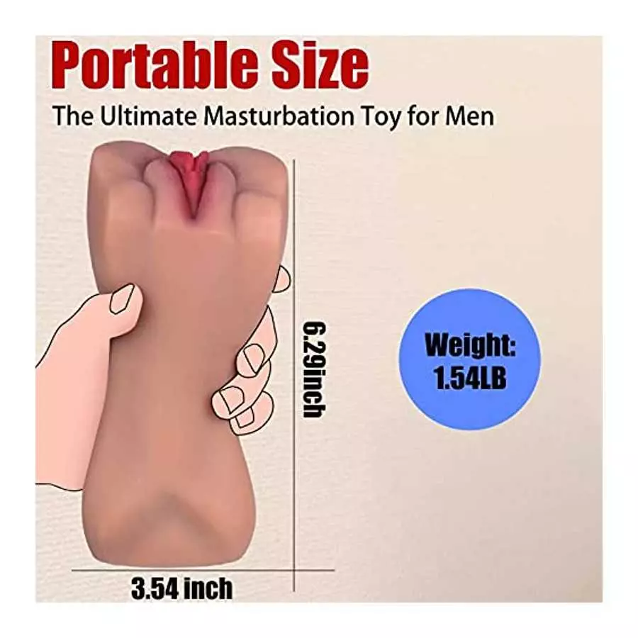Letitfun 1.58 lb Realistic Male Masturbator Sex Toy Men Masturbator Portable Pocket Pussy, 3D Vaginal Masturbator with Realistic