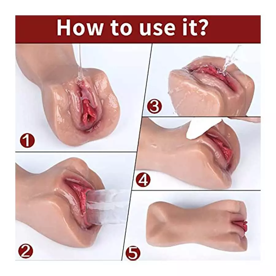 Letitfun 1.58 lb Realistic Male Masturbator Sex Toy Men Masturbator Portable Pocket Pussy, 3D Vaginal Masturbator with Realistic