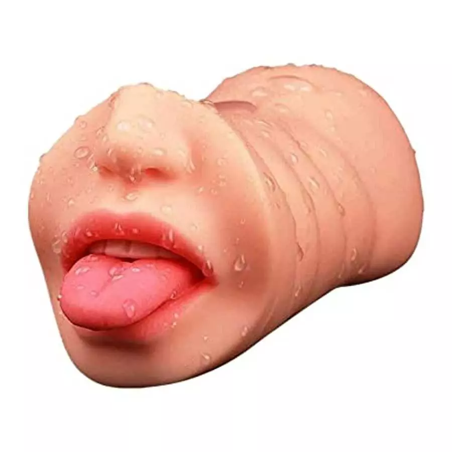 Pocket Pussy Male Masturbator Sucker Toy Double-Ended Male Sex Toys Mouth Tongue Textured Vagina & Tight Anus Realistic Suckings