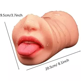 Pocket Pussy Male Masturbator Sucker Toy Double-Ended Male Sex Toys Mouth Tongue Textured Vagina & Tight Anus Realistic Suckings