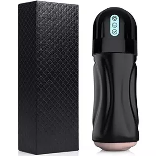 Sucking Male Masturbator Penis Pump, Movakativ Male Adult Sex Toys for Men with 10 Vibration & 5 Suction,Super Soft TPE Channel