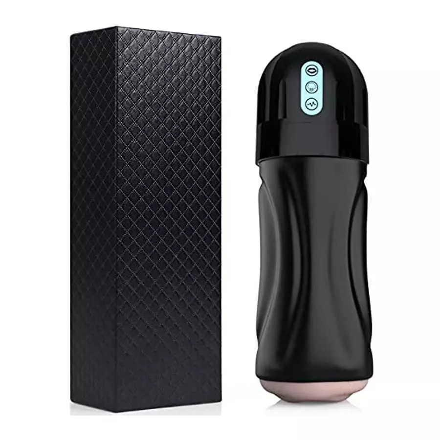 Sucking Male Masturbator Penis Pump, Movakativ Male Adult Sex Toys for Men with 10 Vibration & 5 Suction,Super Soft TPE Channel