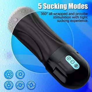 Sucking Male Masturbator Penis Pump, Movakativ Male Adult Sex Toys for Men with 10 Vibration & 5 Suction,Super Soft TPE Channel