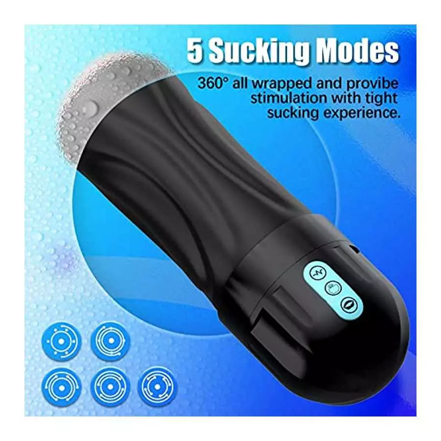 Sucking Male Masturbator Penis Pump, Movakativ Male Adult Sex Toys for Men with 10 Vibration & 5 Suction,Super Soft TPE Channel