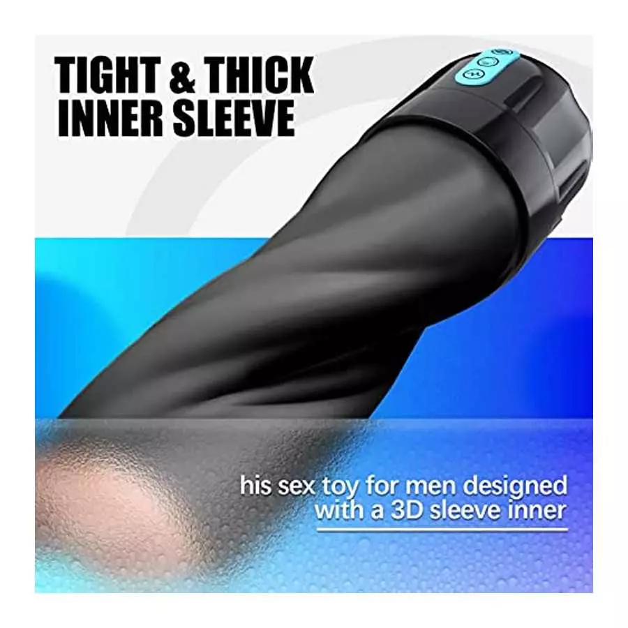 Sucking Male Masturbator Penis Pump, Movakativ Male Adult Sex Toys for Men with 10 Vibration & 5 Suction,Super Soft TPE Channel