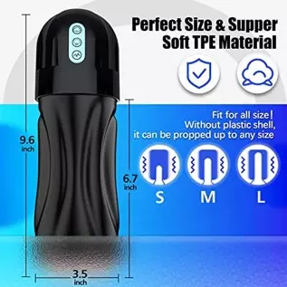 Sucking Male Masturbator Penis Pump, Movakativ Male Adult Sex Toys for Men with 10 Vibration & 5 Suction,Super Soft TPE Channel