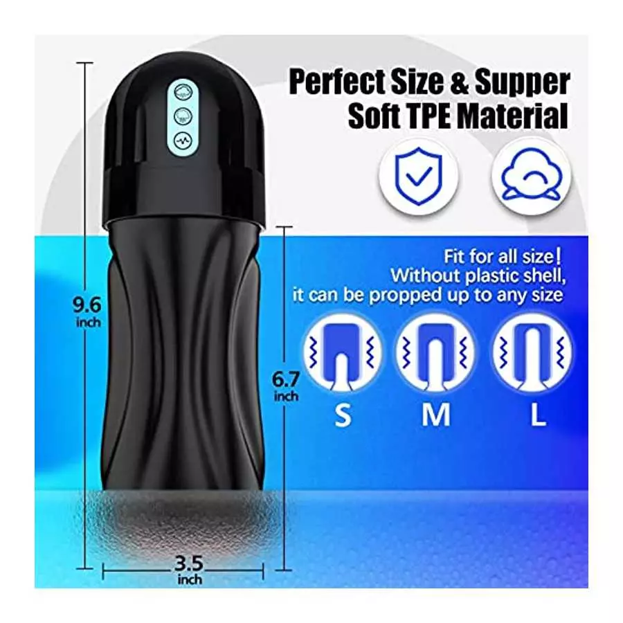 Sucking Male Masturbator Penis Pump, Movakativ Male Adult Sex Toys for Men with 10 Vibration & 5 Suction,Super Soft TPE Channel