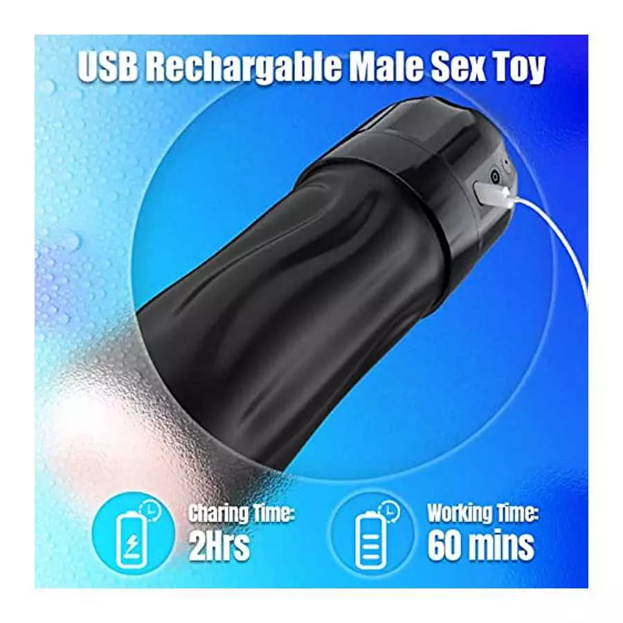 Sucking Male Masturbator Penis Pump, Movakativ Male Adult Sex Toys for Men with 10 Vibration & 5 Suction,Super Soft TPE Channel
