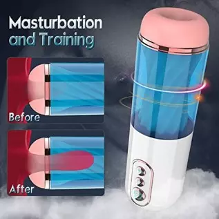 2022 New Automatic Male Masturbators - Upgraded 7 Vibration & Suction Hands Free Pocket Pussy Male Stroker with 3D Realistic Tex