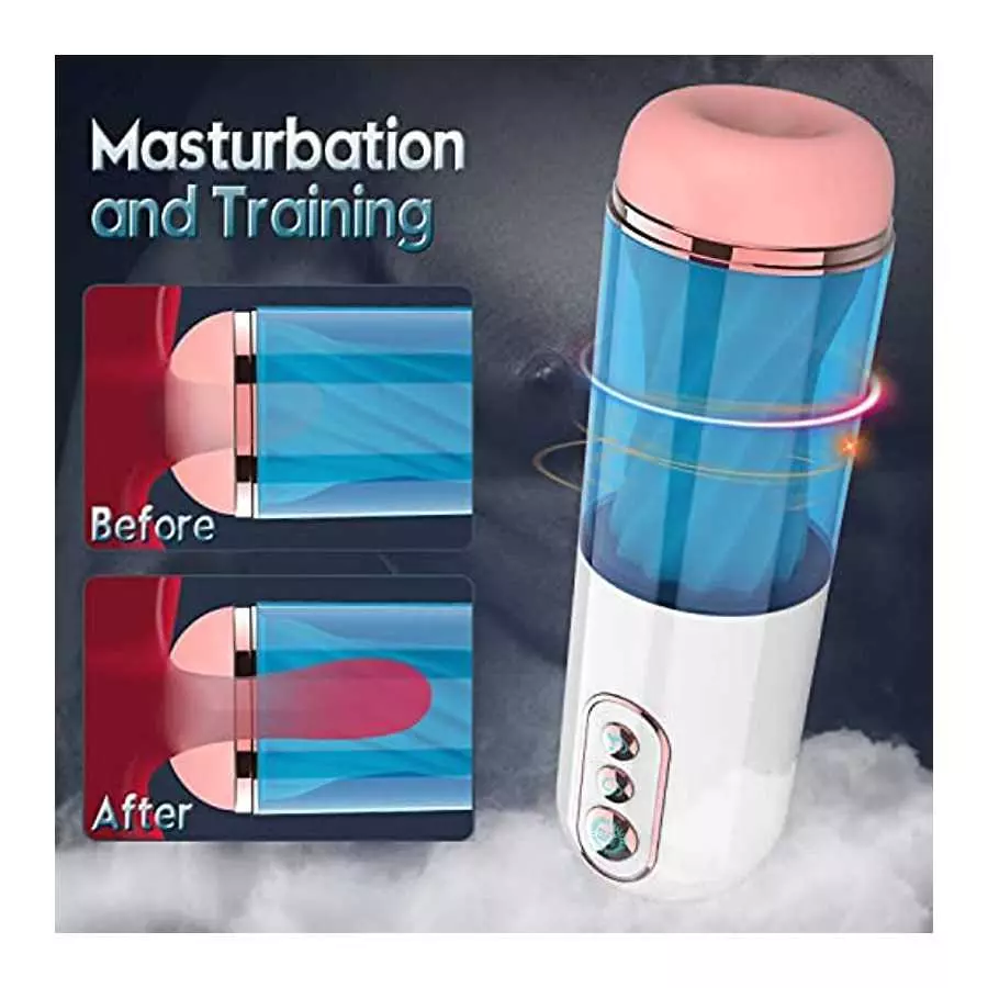2022 New Automatic Male Masturbators - Upgraded 7 Vibration & Suction Hands Free Pocket Pussy Male Stroker with 3D Realistic Tex