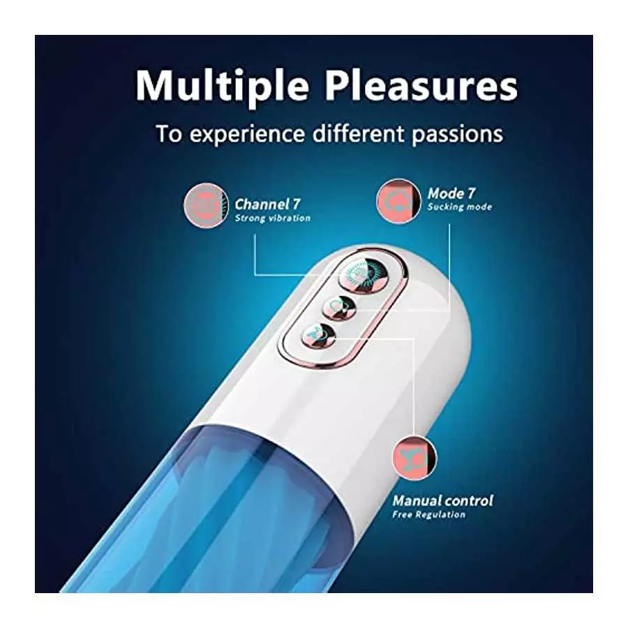 2022 New Automatic Male Masturbators - Upgraded 7 Vibration & Suction Hands Free Pocket Pussy Male Stroker with 3D Realistic Tex