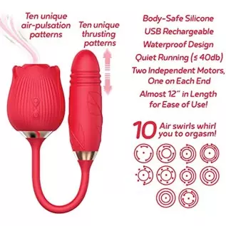Sexy Gift Set Bundle of Wild Rose and Thruster and Icon Brands Vibrating Sextenders, Nubbed