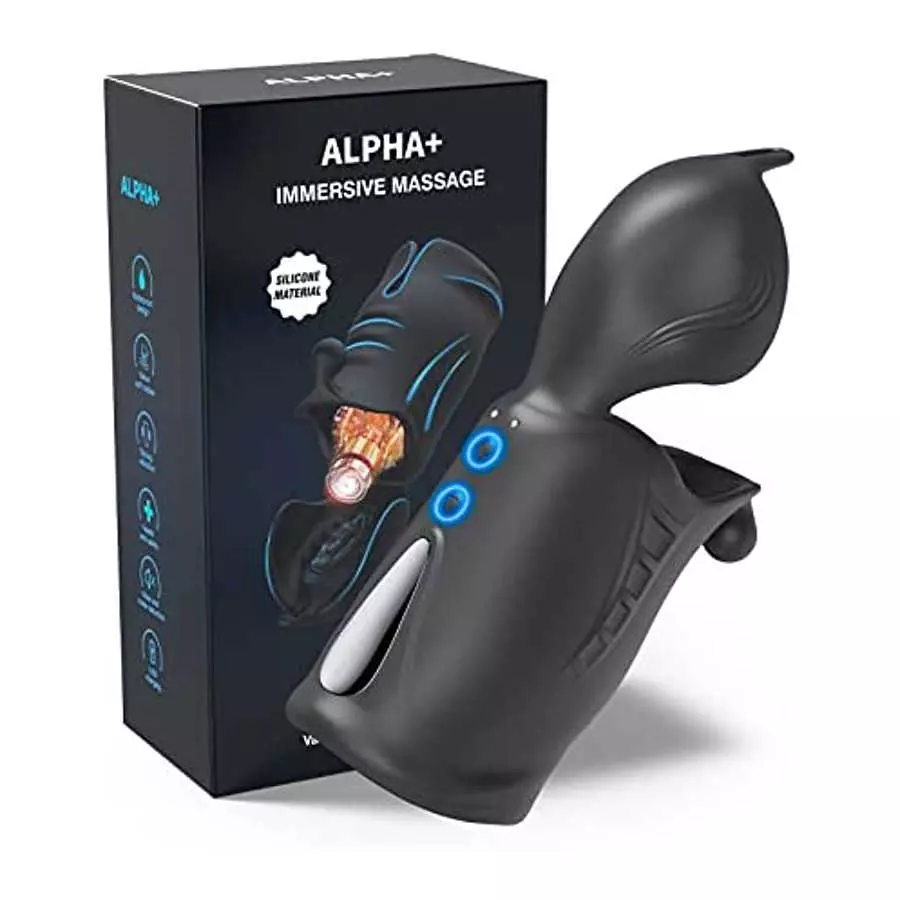 Automatic Male Masturbator Toys Dual Motor Vibration Penis Exerciser with 10 Vibration Modes for Testis Penis Glans Stimulation