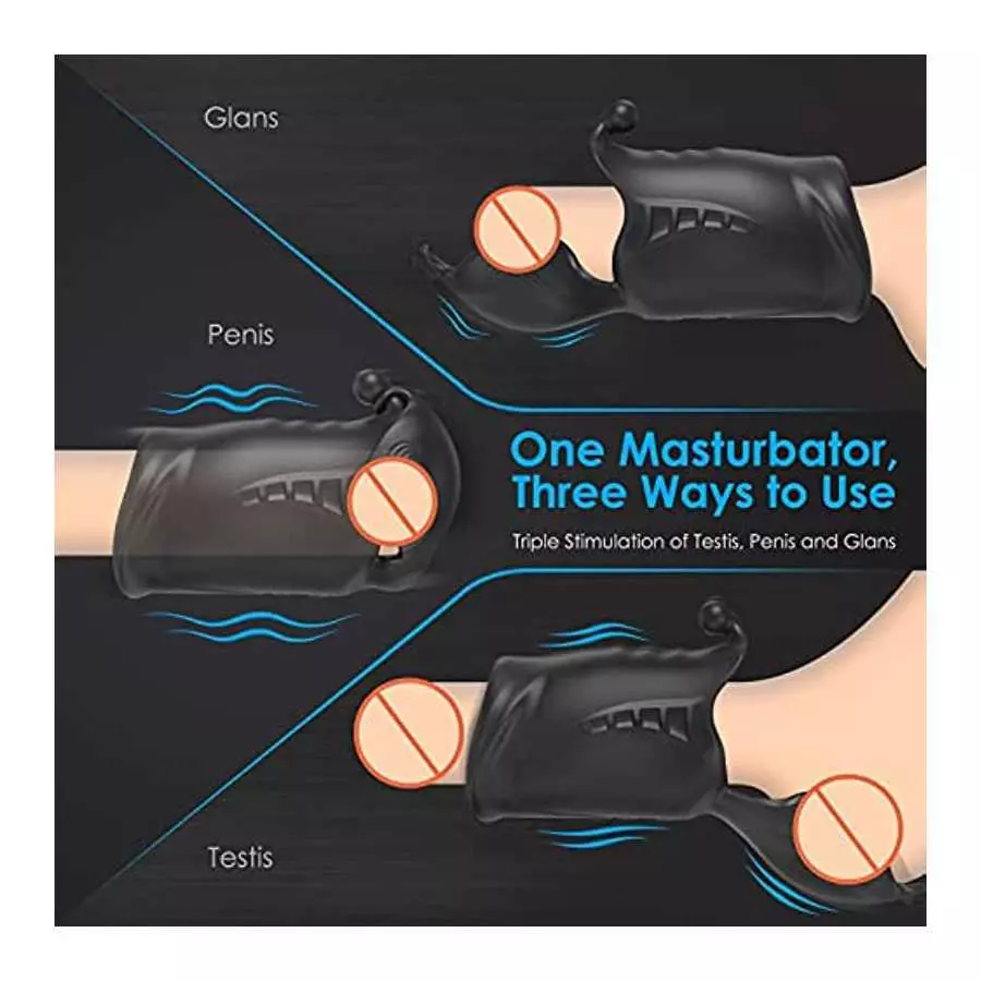 Automatic Male Masturbator Toys Dual Motor Vibration Penis Exerciser with 10 Vibration Modes for Testis Penis Glans Stimulation