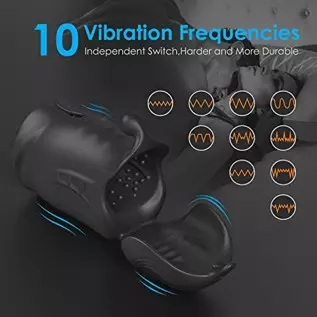 Automatic Male Masturbator Toys Dual Motor Vibration Penis Exerciser with 10 Vibration Modes for Testis Penis Glans Stimulation